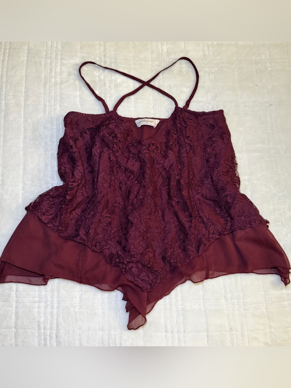 Abercrombie and Fitch Lace Cami Tank with Crossback Straps - Women Small
